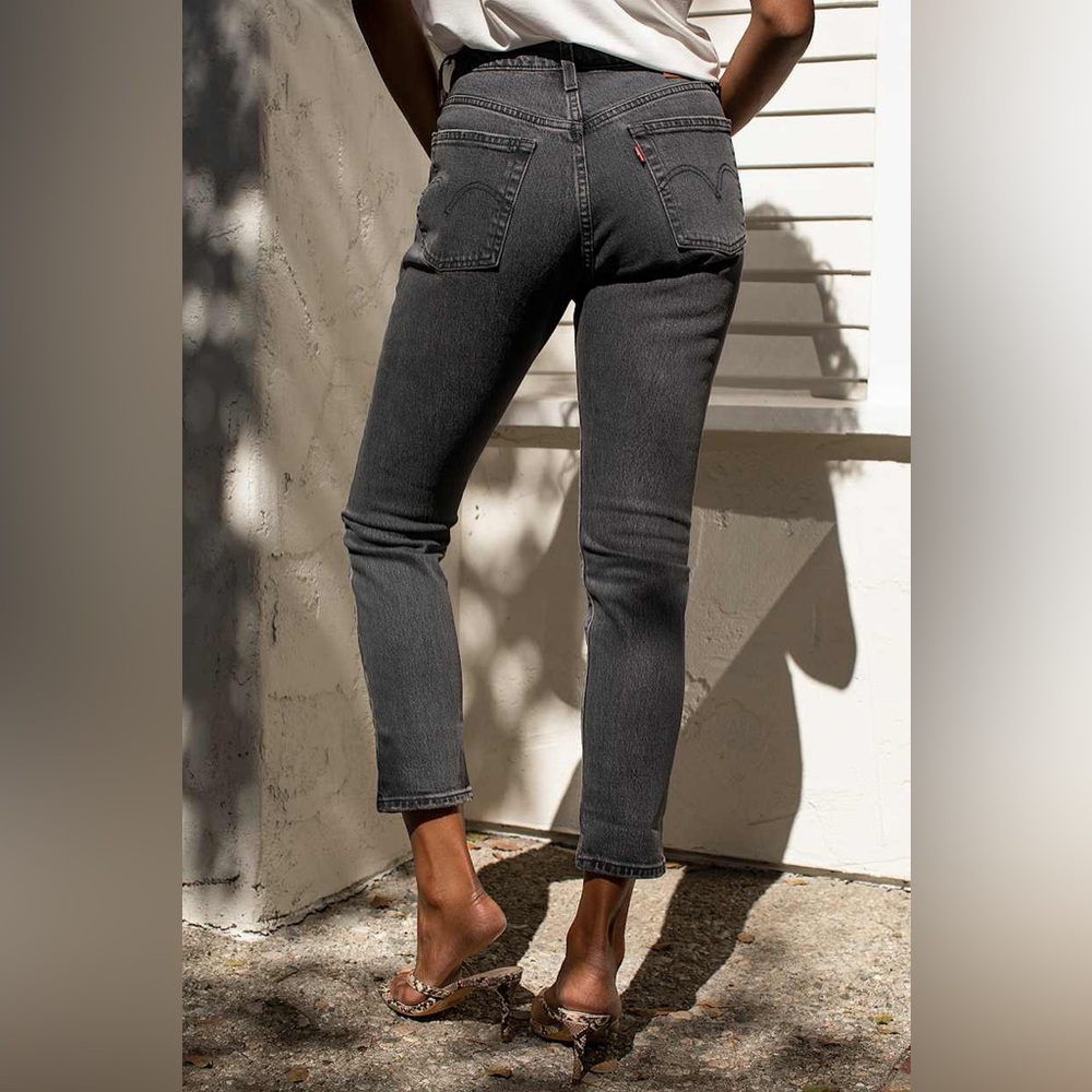 Levi’s 501 Skinny Washed Grey High Rise Denim Jeans - Picture 12 of 15